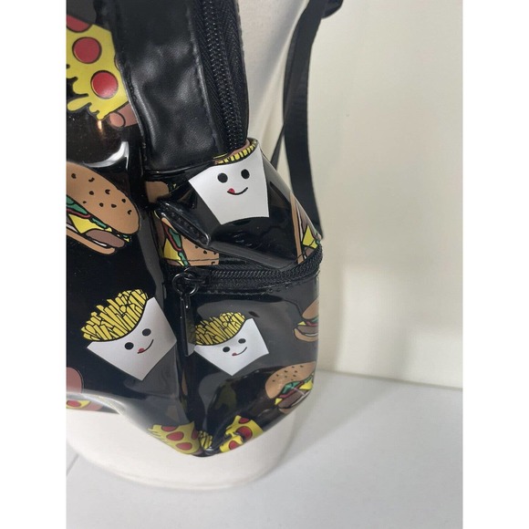 Fast Food Pizza Fries Burger Fashion Circus Sam Edelman Junk Food Backpack Clear - Picture 3 of 8